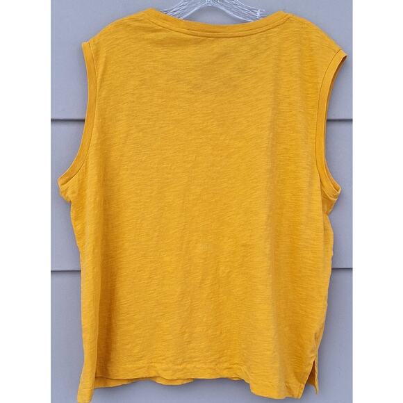 Madewell Women's Muscle Tee Tank Top Marigold Yellow 100% Cotton Size XXL - Picture 3 of 8